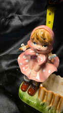 Charger l'image dans la galerie, Vintage Inarco E-2449 Girl Planter Pink Polka Dot Dress Japan Figurine
