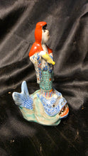 Cargar imagen en el visor de la galería, Vintage Chinese Famille Rose Guanyin on Dragon Fish Porcelain Figurine
