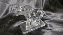 Load image into Gallery viewer, Vintage Heavy Clear Glass Elephant Figurine Paperweight With Raised Trunk
