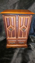 Load image into Gallery viewer, Vintage Wooden Jewelry Armoire Cabinet Chest With Drawers &amp; Doors
