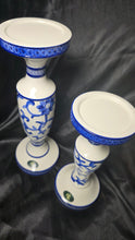 Load image into Gallery viewer, Pair of Lauren Ralph Lauren Mandarin Blue Chinoiserie Candle Holders

