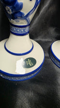 Load image into Gallery viewer, Pair of Lauren Ralph Lauren Mandarin Blue Chinoiserie Candle Holders
