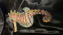 Load image into Gallery viewer, Jeweled Mosaic Seahorse Wall Art Coastal Ocean-Inspired Decorative Accent
