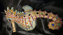 Load image into Gallery viewer, Jeweled Mosaic Seahorse Wall Art Coastal Ocean-Inspired Decorative Accent
