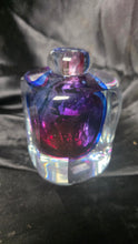 Load image into Gallery viewer, Fifth Avenue Crystal Sommerso Art Glass Bud Vase Purple Blue Faceted Crystal
