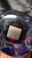 Load image into Gallery viewer, Fifth Avenue Crystal Sommerso Art Glass Bud Vase Purple Blue Faceted Crystal
