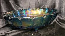 Load image into Gallery viewer, Vintage Indiana Glass Harvest Grape Blue Carnival Glass Footed Bowl
