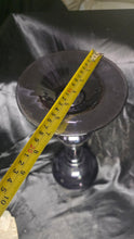 Cargar imagen en el visor de la galería, Vintage Amethyst Purple Glass Pillar Taper Candle Holder MCM
