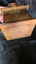 Load image into Gallery viewer, Vintage Hand Crank Coffee Grinder Copper Hopper Wood Box Mill
