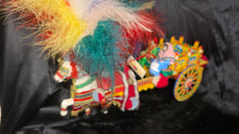 Cargar imagen en el visor de la galería, Vintage Sicilian Horse Cart Figurine Carretto Siciliano Folk Art
