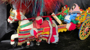 Vintage Sicilian Horse Cart Figurine Carretto Siciliano Folk Art