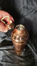Load image into Gallery viewer, Vintage Copper Cocktail Shaker Brass Handle Lid Barware
