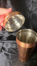 Load image into Gallery viewer, Vintage Copper Cocktail Shaker Brass Handle Lid Barware
