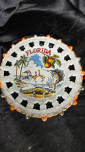 Load image into Gallery viewer, Vintage Florida Souvenir Plate Reticulated Lace Edge 8 Inch
