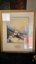 Load image into Gallery viewer, Thomas Kinkade Moonlit Village Framed Print w COA 21x18
