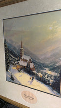 Load image into Gallery viewer, Thomas Kinkade Moonlit Village Framed Print w COA 21x18
