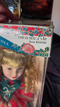 Load image into Gallery viewer, Victorian Rose Collection Holiday Edition Porcelain Doll NIB
