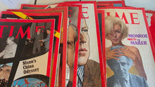 Load image into Gallery viewer, Vintage TIME Magazine Bundle 1970s Marilyn Monroe Nixon History Lot
