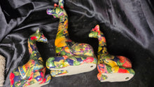Load image into Gallery viewer, Vintage La Vie Floral Patchwork Giraffe Figurines Set of 3
