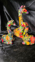 Load image into Gallery viewer, Vintage La Vie Floral Patchwork Giraffe Figurines Set of 3
