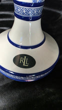 Load image into Gallery viewer, Lauren Ralph Lauren Mandarin Blue Ceramic Pillar Candle Holder 13.5" Chinoiserie Decor
