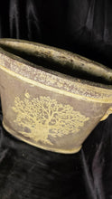 Load image into Gallery viewer, Rustic Tree of Life Ceramic Planter Pot | Distressed Farmhouse Cachepot | Abbott Collection Wisdom
