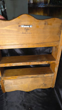 Cargar imagen en el visor de la galería, Handcrafted Rustic Wooden Wall Shelf Spice Rack w/ Drawer Country Farmhouse Display Shelf
