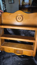 Cargar imagen en el visor de la galería, Handcrafted Rustic Wooden Wall Shelf Spice Rack w/ Drawer Country Farmhouse Display Shelf
