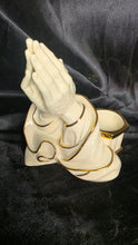 Charger l'image dans la galerie, Bradford Exchange "Praying Hands" Expressions of Faith Porcelain Candle &amp; Prayer Card Holder 2002
