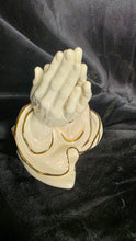 Charger l'image dans la galerie, Bradford Exchange "Praying Hands" Expressions of Faith Porcelain Candle &amp; Prayer Card Holder 2002
