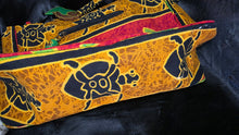 Load image into Gallery viewer, Colorful Batik Fish &amp; Sea Turtle Canvas Tote Beach Bag with Wooden Fish Accents
