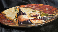 Load image into Gallery viewer, Certified International Cabernet Sauvignon Wine &amp; Cheese Oval Serving Platter
