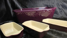Load image into Gallery viewer, Savino Designs Aubergine Stoneware Baking Dish Set with Loaf Pan &amp; Ramekins
