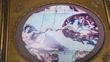 Charger l'image dans la galerie, Vintage Creation of Adam Framed Wall Art Michelangelo Sistine Chapel Gold Ornate Frame
