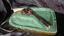 Load image into Gallery viewer, Vintage Ceramic Revolver Ashtray by Vivian '59 Mid Century Western Smoking Tray
