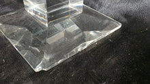 Load image into Gallery viewer, Vintage Pair of Clear Lucite Acrylic Candlestick Holders – Geometric Modern Art Deco Style
