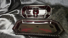 将图片加载到图库查看器，Vintage Avon Cape Cod Ruby Red Glass Covered Butter Dish Trinket Box with Lid
