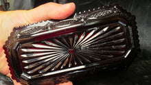 将图片加载到图库查看器，Vintage Avon Cape Cod Ruby Red Glass Covered Butter Dish Trinket Box with Lid
