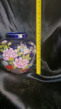 Load image into Gallery viewer, Vintage Kutani Hand-Painted Cobalt Blue Floral Porcelain Vase – Made in Japan
