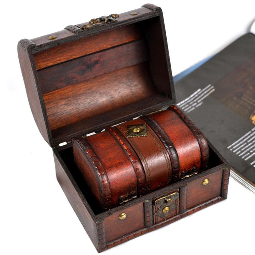 Wooden Treasure Chest Storage Box