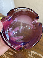 Charger l'image dans la galerie, Vintage Signed Salviati Murano Purple Blue Sommerso Freeform Art Glass Bowl
