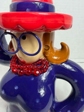 Load image into Gallery viewer, Vintage Red Hat Society Lady Ceramic Teapot with Red Beaded Necklace
