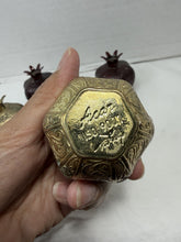 Load image into Gallery viewer, Vintage ACAR Turkey Gold Pomegranate Embossed Trinket Candy Boxes Set of 5
