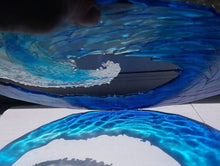 Charger l&#39;image dans la galerie, Ocean Wave Fused Glass Sculpture Acrylic Decoration
