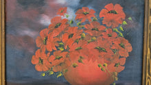 Load image into Gallery viewer, Vintage Original Oil Painting Red Poppies Floral Still Life Signed Delois Framed
