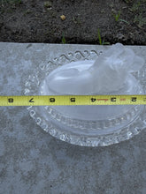 Load image into Gallery viewer, Antique Imperial Glass Satin Frosted Lion Covered Candy Dish Lattice Edge Bowl
