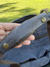 Load image into Gallery viewer, J.Crew Sporting Goods Blue Waxed Canvas Duffle Bag Weekender Travel Luggage

