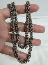 Load image into Gallery viewer, Vintage Taxco Mexico 925 Sterling Silver Byzantine Chainmail Necklace 42.3g
