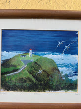 Load image into Gallery viewer, Vintage Kilauea Lighthouse Artwork by Dawn Lundquist Signed Framed with COA

