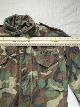 将图片加载到图库查看器，Vintage US Military M65 Cold Weather Field Jacket Woodland Camo Propper 2XL
